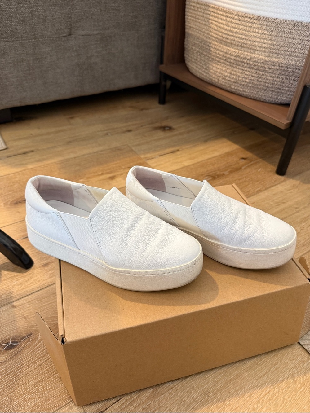 Vince White Slip-On Platform Sneakers 5.5